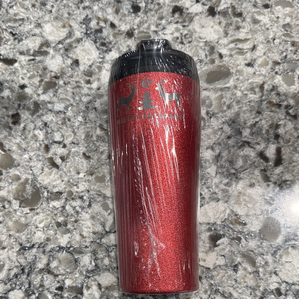 Circle K Red Glitter Tumbler with Black Lid NWOT